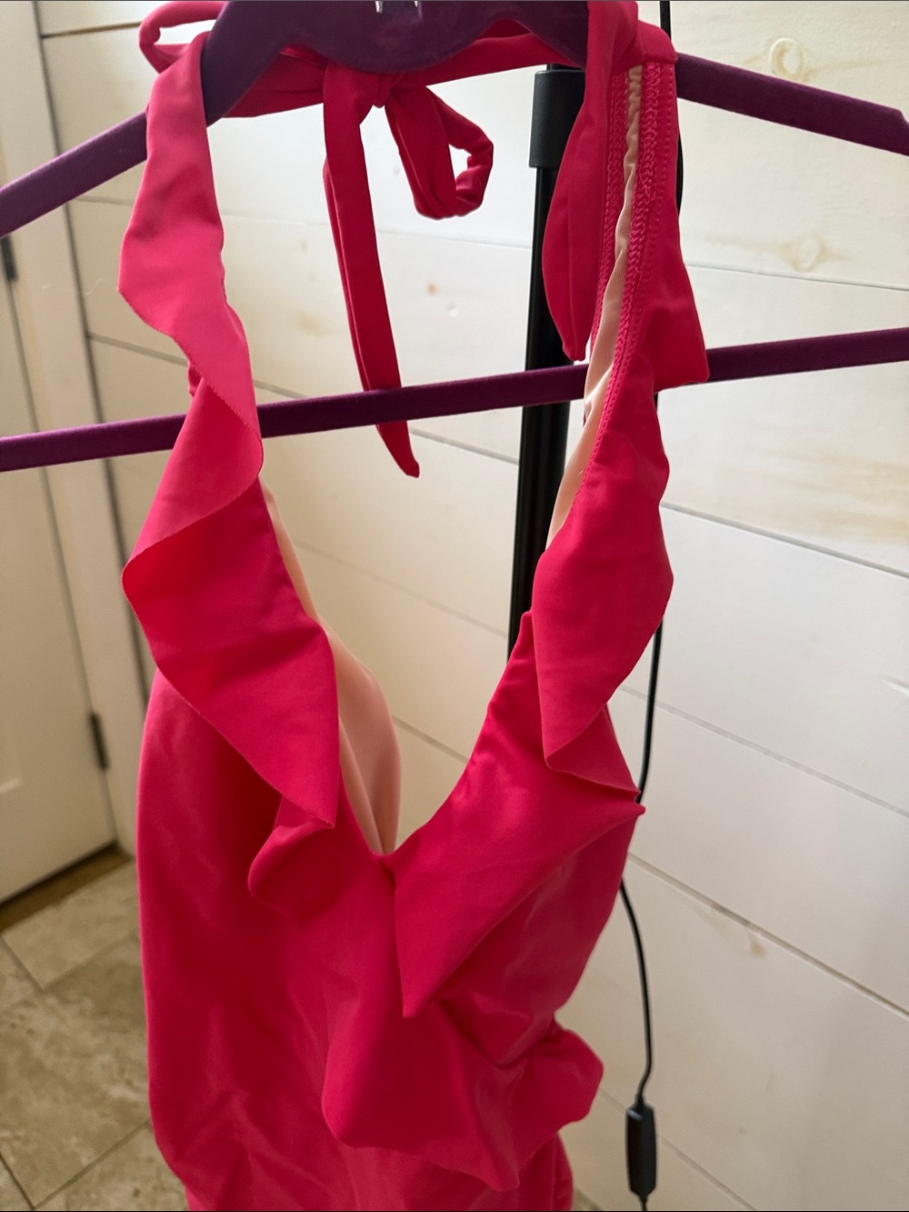 Cupshe Red Ruffle Halter One-Piece Swimsuit - Picture 2 of 5